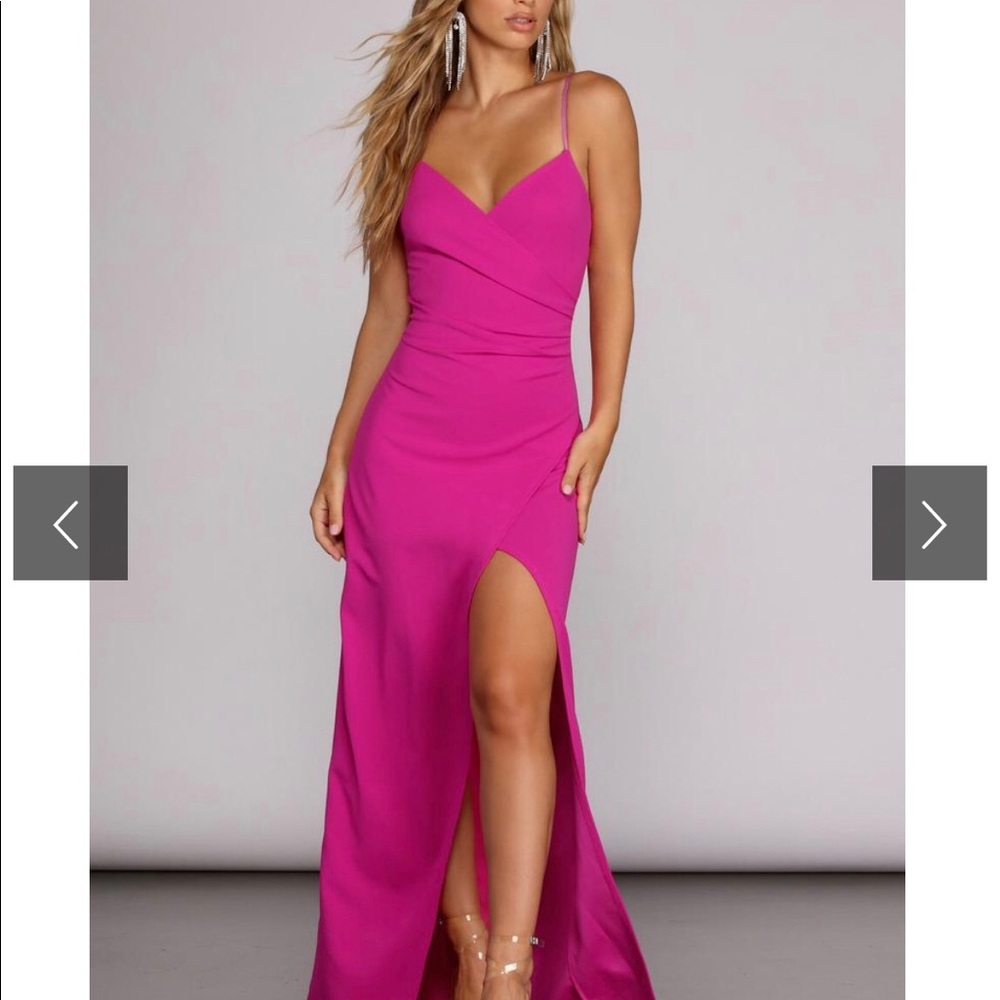 Windsor Long Hot Pink Cocktail Dress